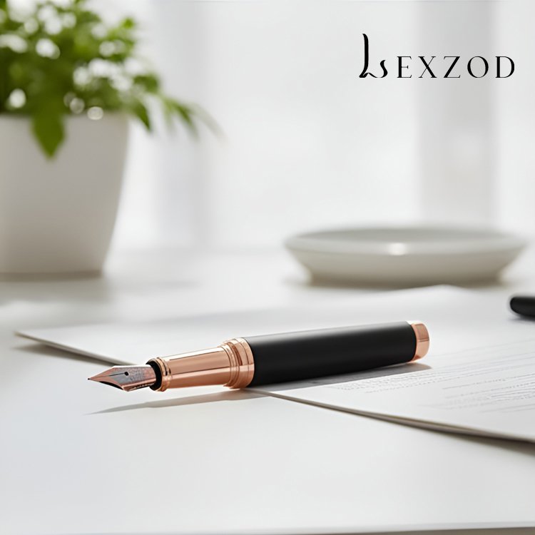 세련된 디자인의 만년필 클로즈업