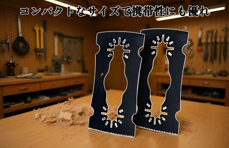 両面鋸刃の切断面の拡大写真