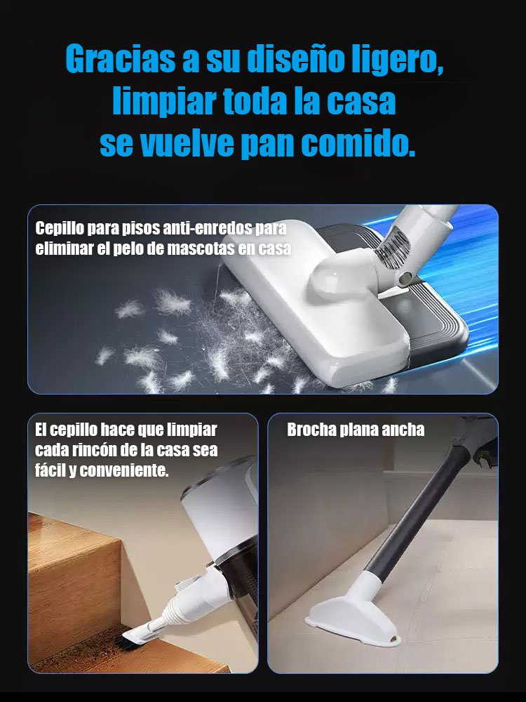 【Nueva versión mejorada potente】Máquina inalámbrica de mano para aspirar, fregar y eliminar ácaros e