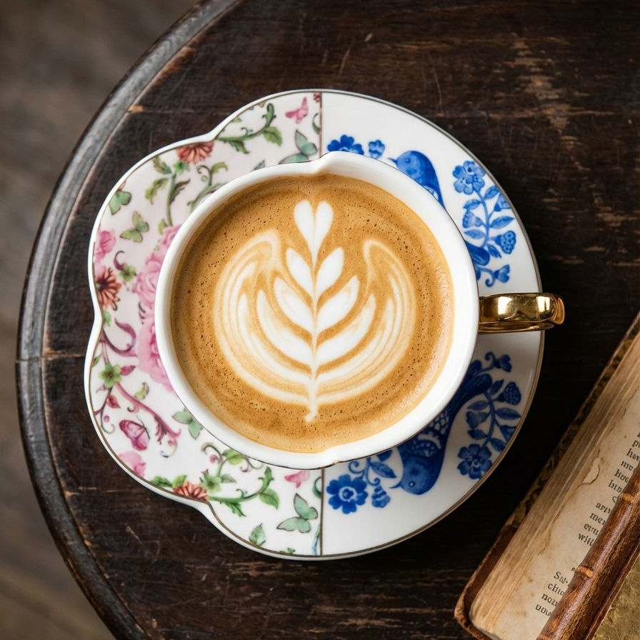 ギフト包装されたティーカップ＆ソーサーセット