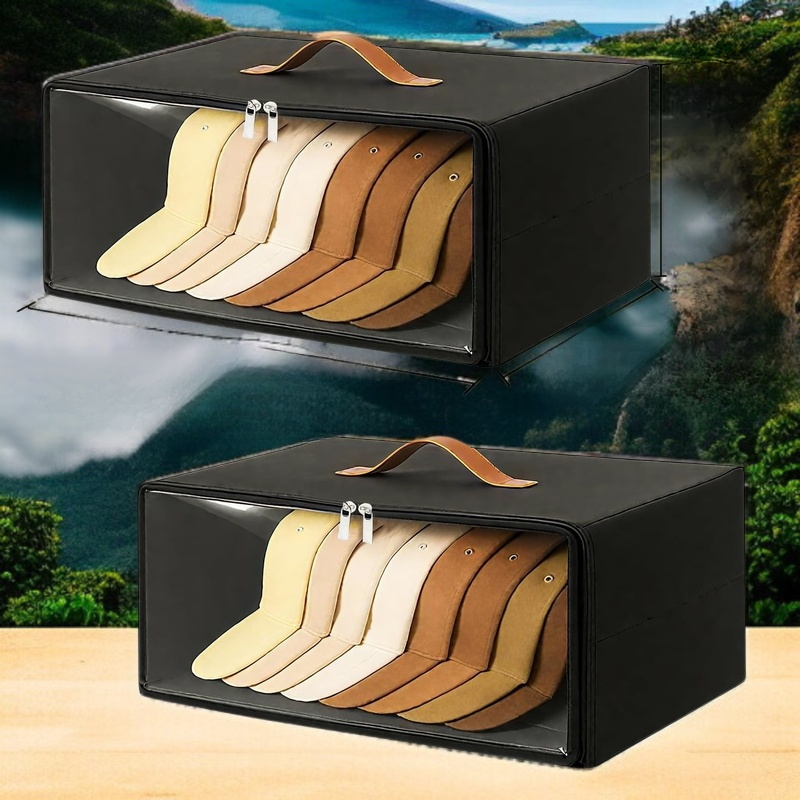 不織布野球帽収納ボックス雑貨収納整理ジッパー帽子ボックス布収納ボックス