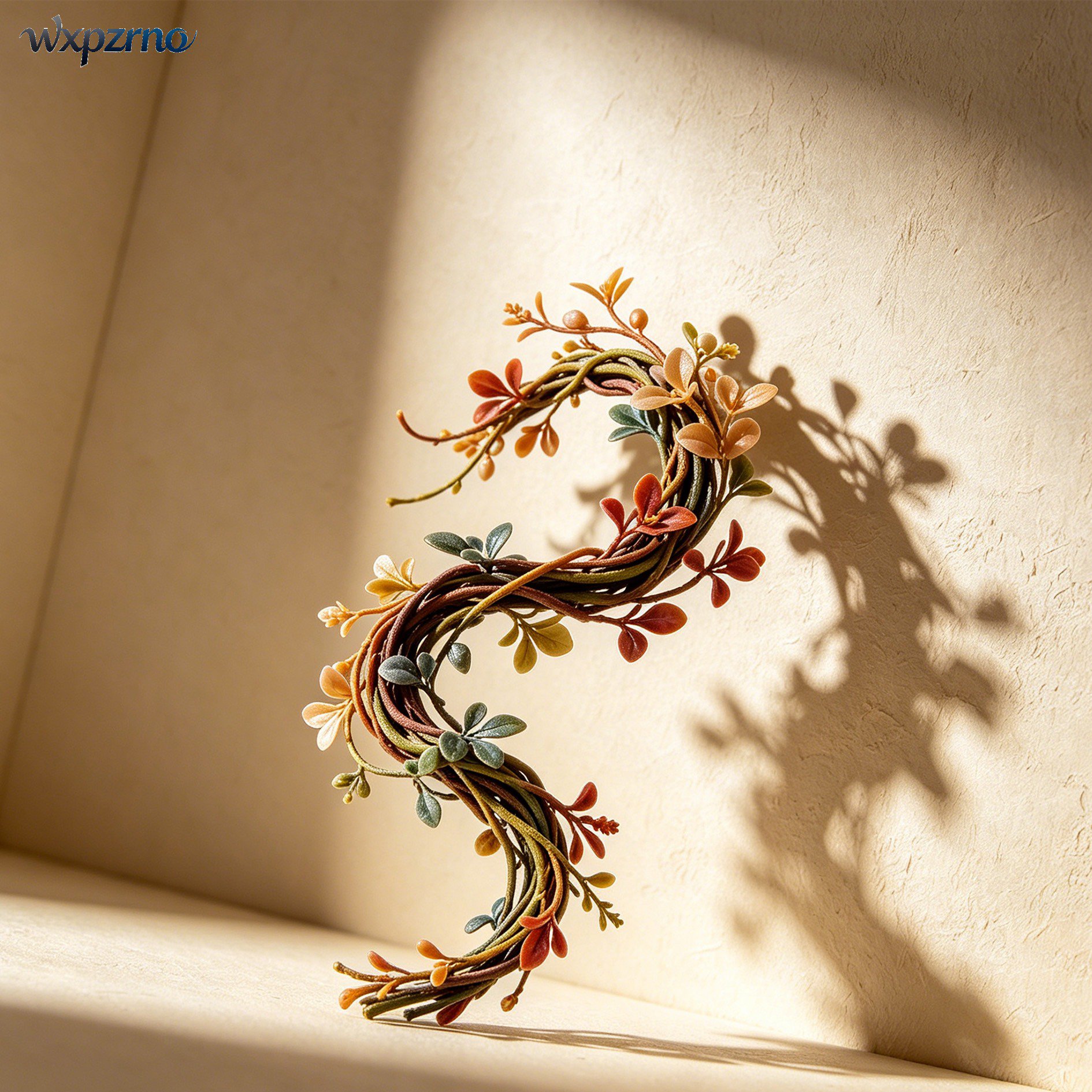 Set of two elegant dried flower arrangement ornaments