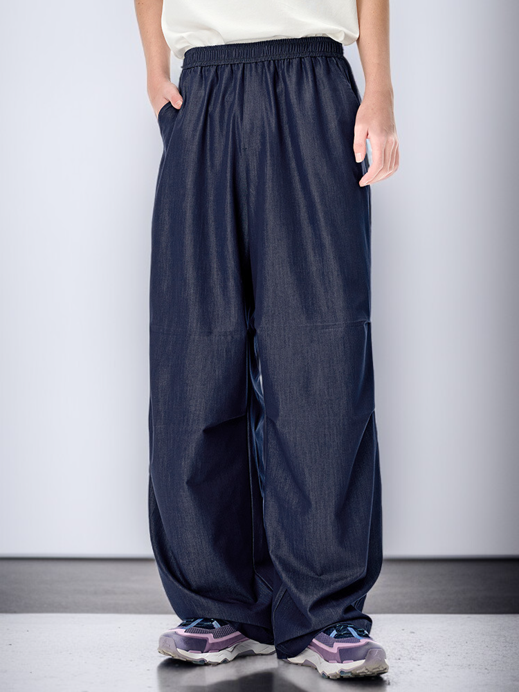 남성 캐주얼 팬츠 에어컨 팬츠 속건 아이스 팬츠 데님 라이크 와이드 퍼포먼스 캐주얼 팬츠