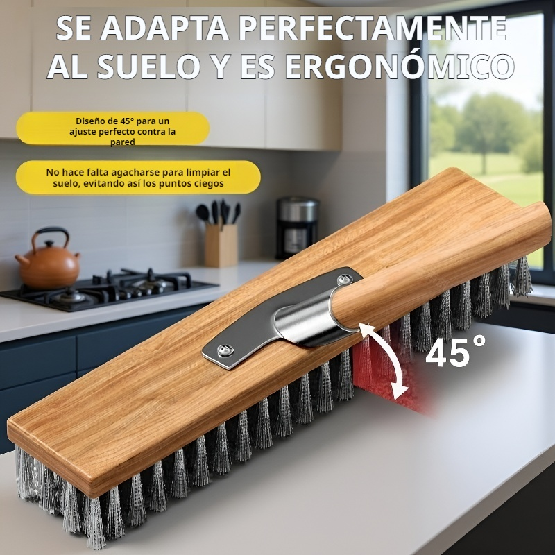 Cepillo de piso con cabezal grande de alambre de acero inoxidable