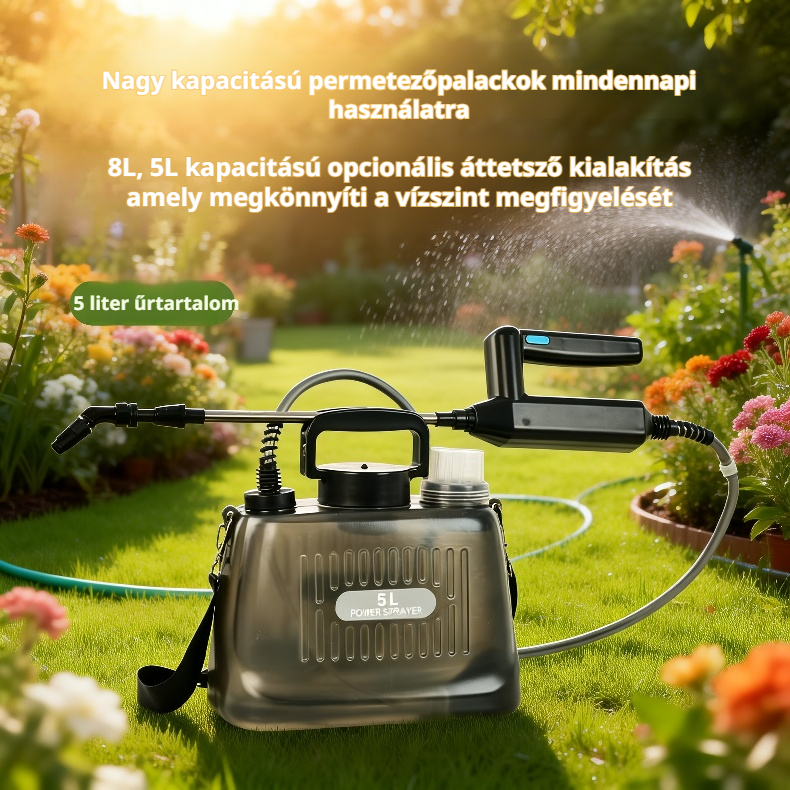 Permetezőkanna akkumulátor töltővel
