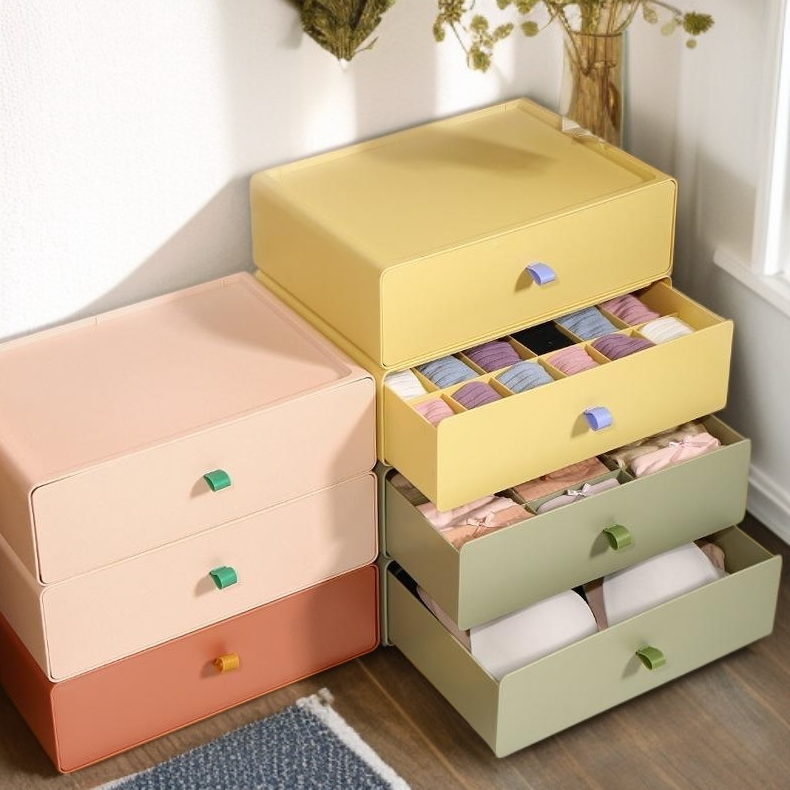 علبة تخزين درجية للملابس مع تقسيم للجوارب والملابس الداخلية والأحذية