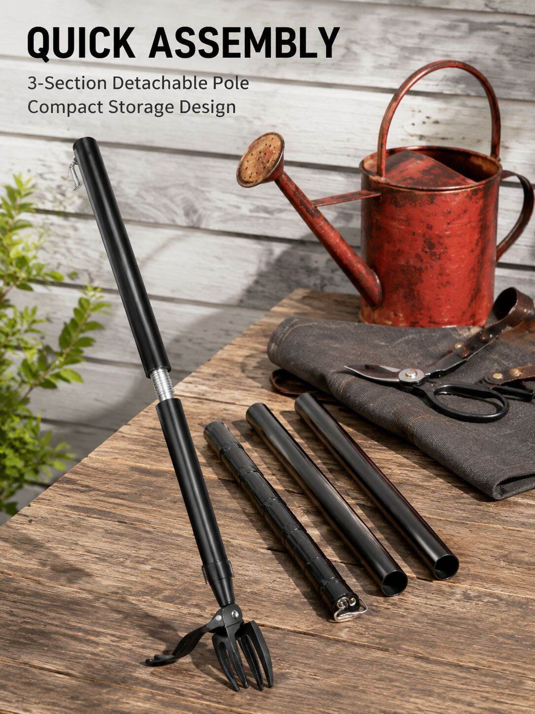 Standing Three-Section Weed Puller, Back-Saving Design