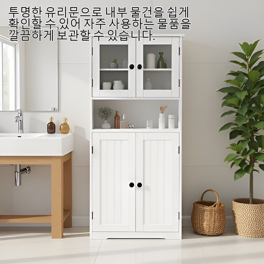 유리문이 달린 다기능 수납장