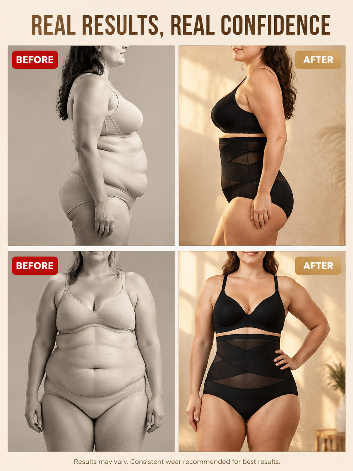 (Instantly Slim 10kg) Plus-Size Women's High-Waist Tummy Control Panties
