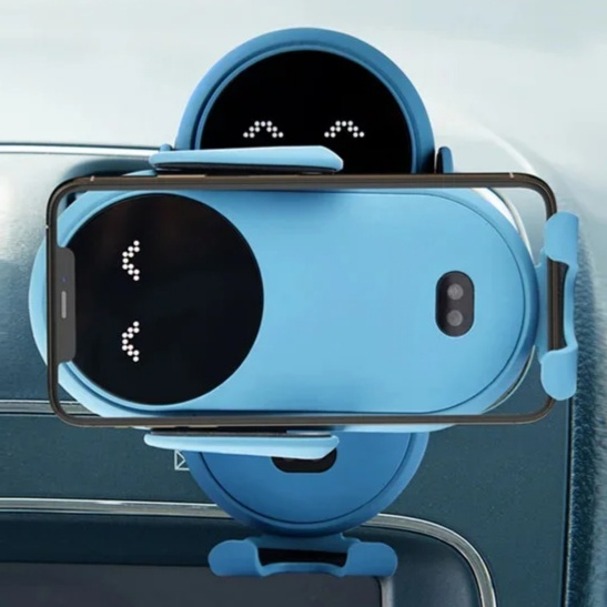 Smile Face kabellose Ladehalterung fürs Auto für Handys