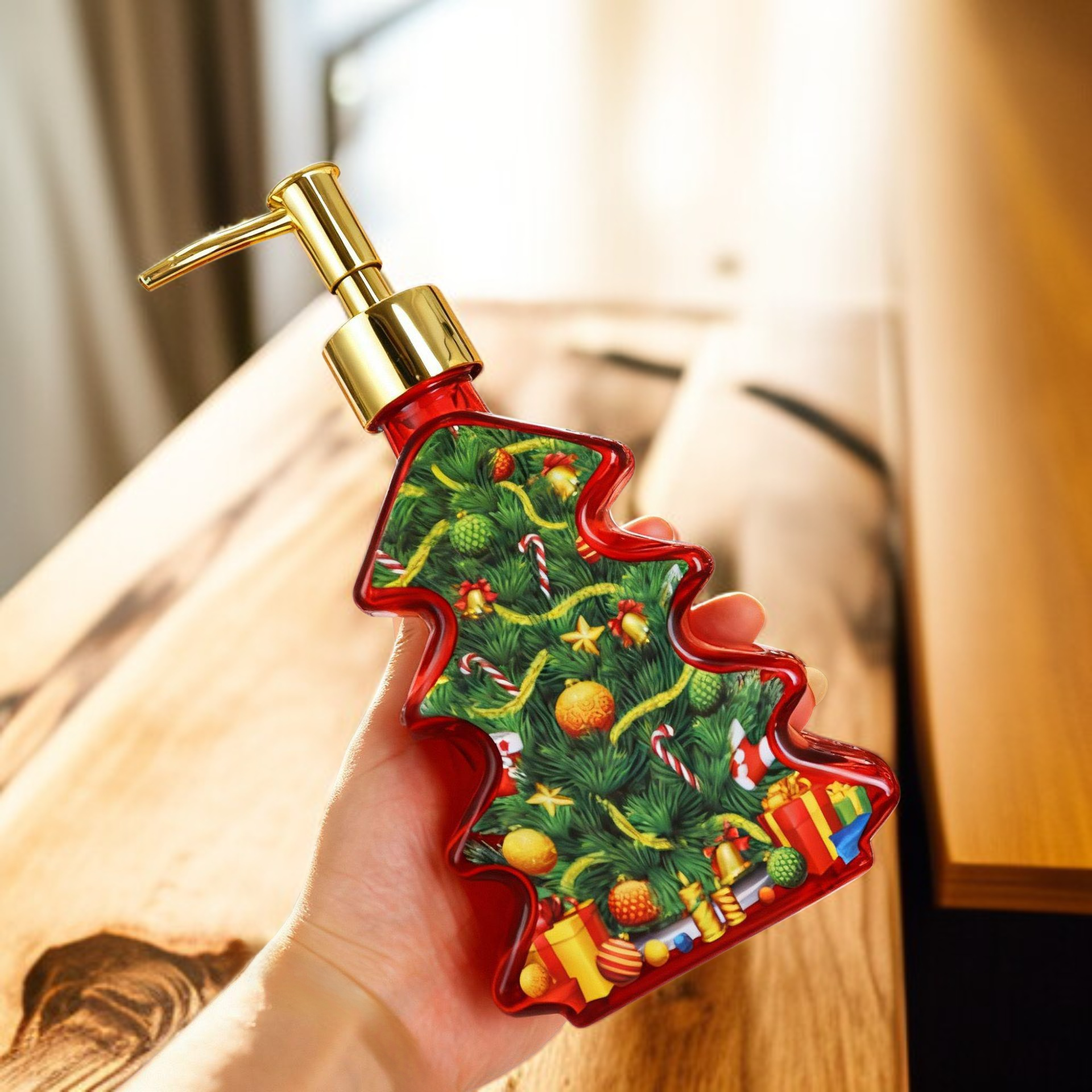 크리스마스 디자인 손 소독제 병