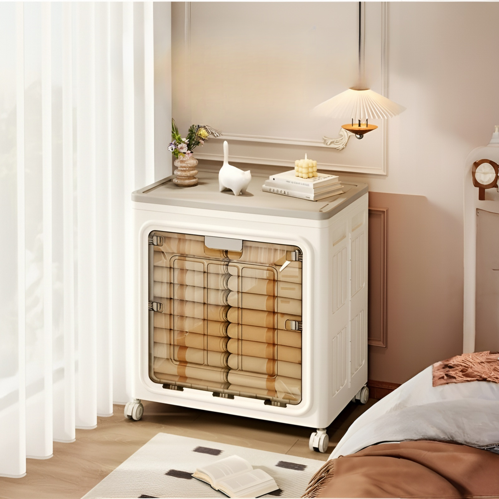 Armoire de rangement à grande capacité avec porte frontale basculante