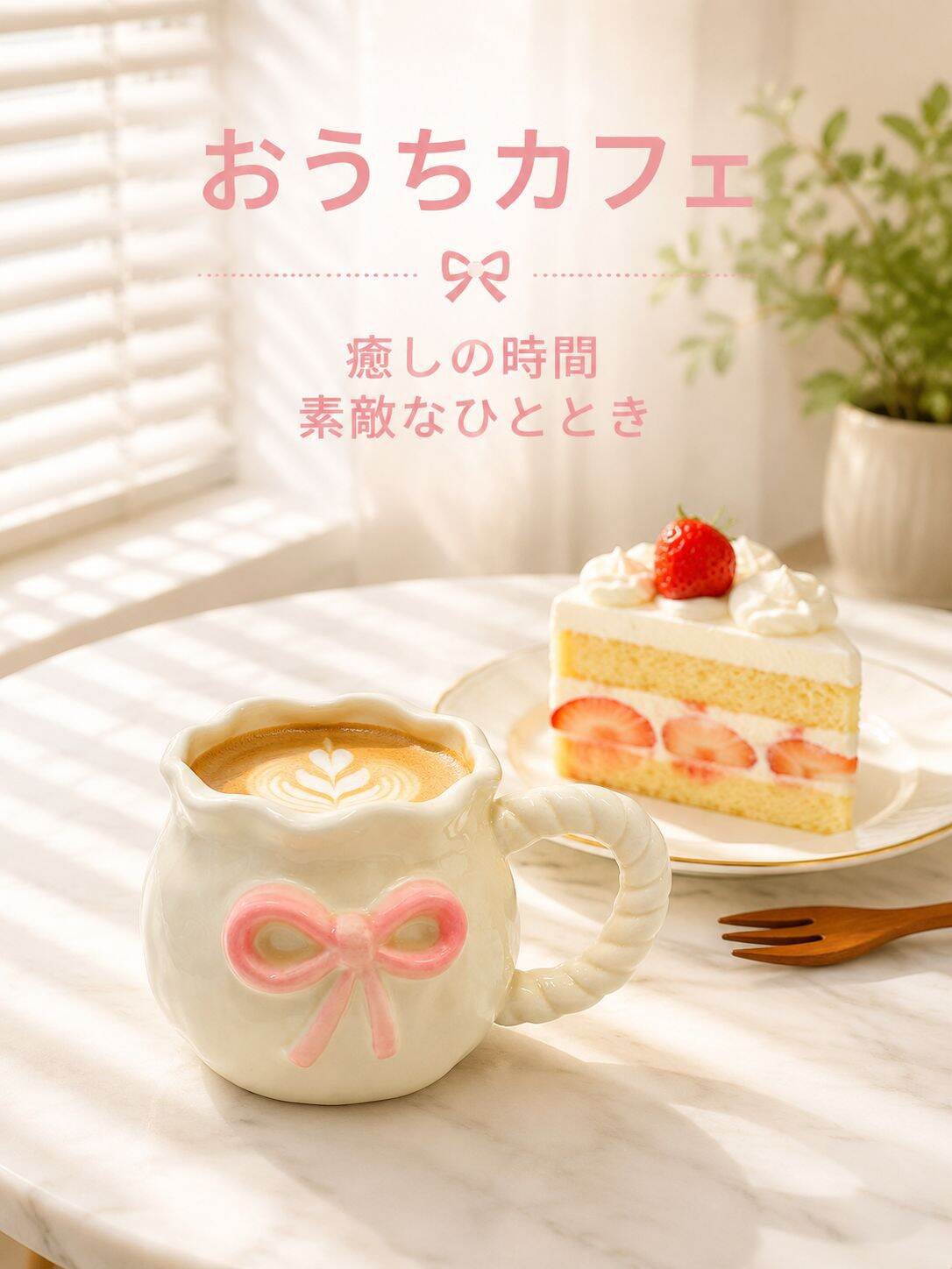 ハンドメイド アンバランス リボン コーヒーカップ