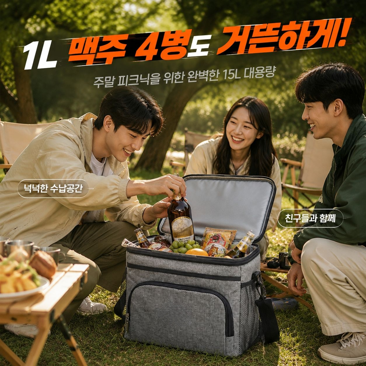 핫팩 15L 두꺼운 보온 가방 야외 캠핑 보온 보존 아이스팩 방수 보온 가방 점심 가방