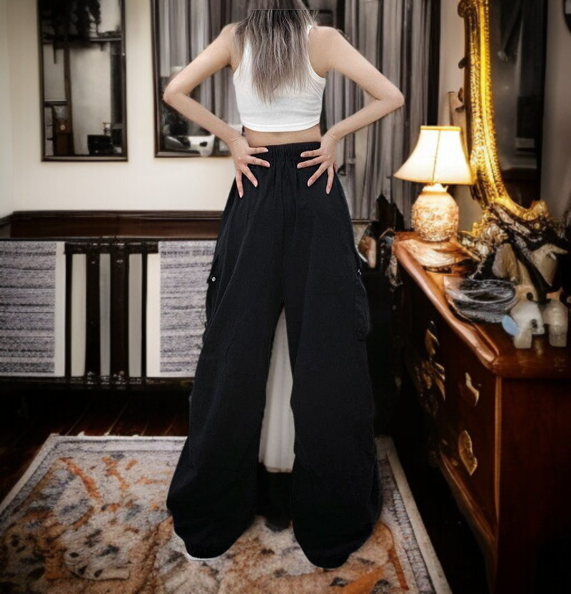 여름 와이드 팬츠 드롭 일자 조거 팬츠 캐주얼 팬츠 여 와이드 팬츠