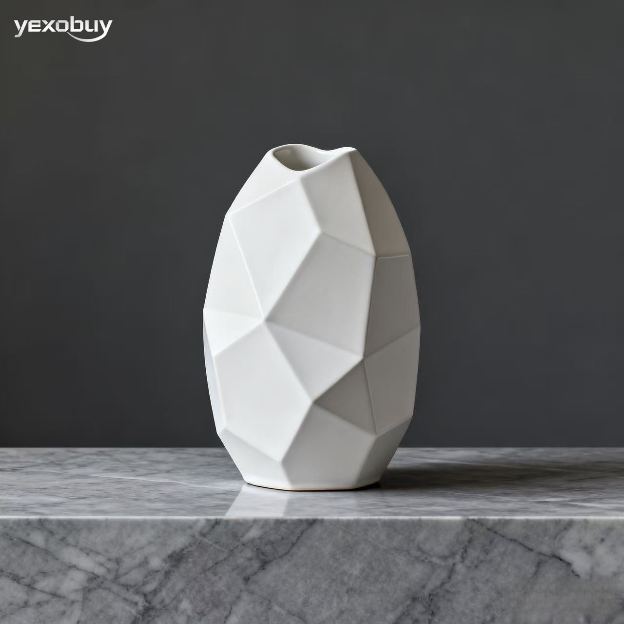 기하학적 도자기 꽃병(2개)