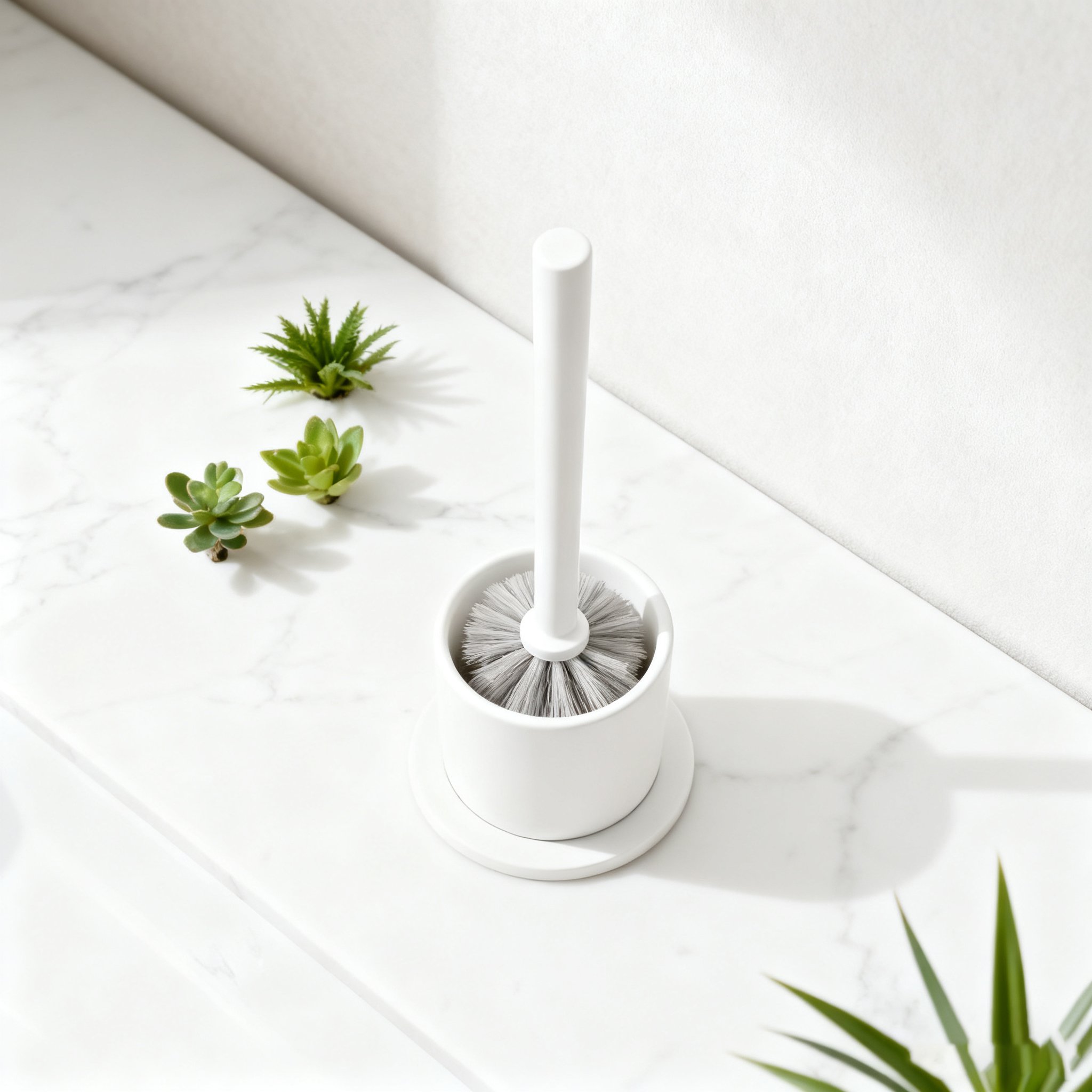 인체공학적 디자인의 변기 청소 브러시