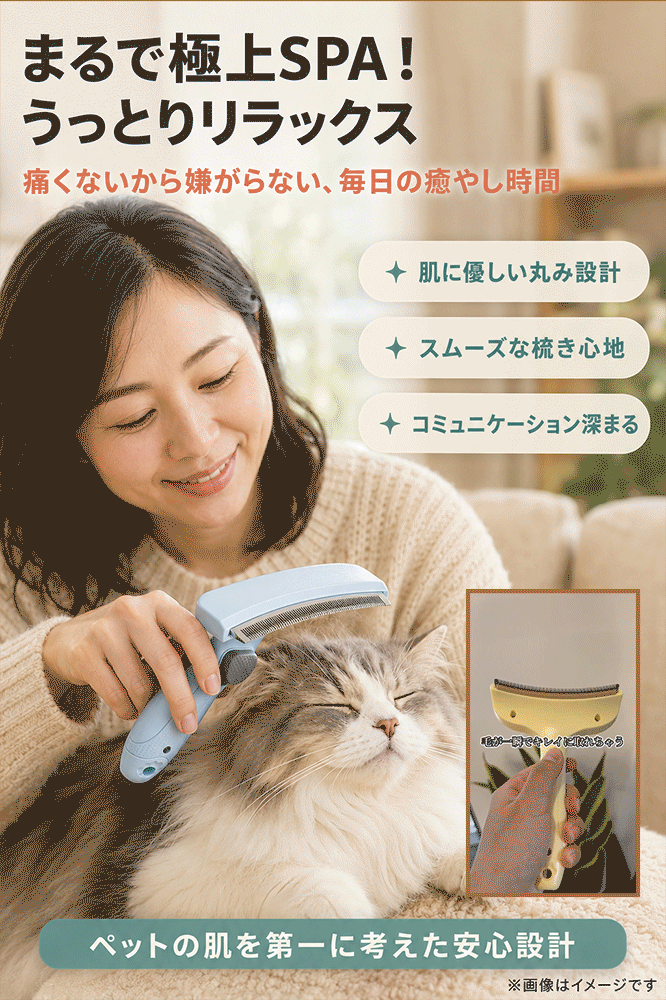 犬猫用 アーチ型抜け毛取りブラシ