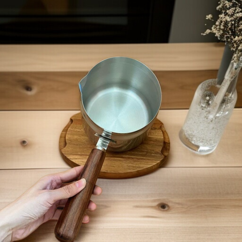 Petite poêle profonde en acier inoxydable 304, adaptée à l’induction et à la cuisson du tempura