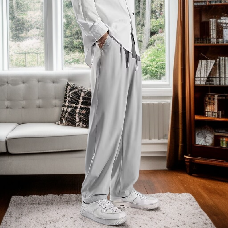 メンズスポーツスウェットパンツワイドパンツ夏薄手ルーズストレートカジュアルパンツ