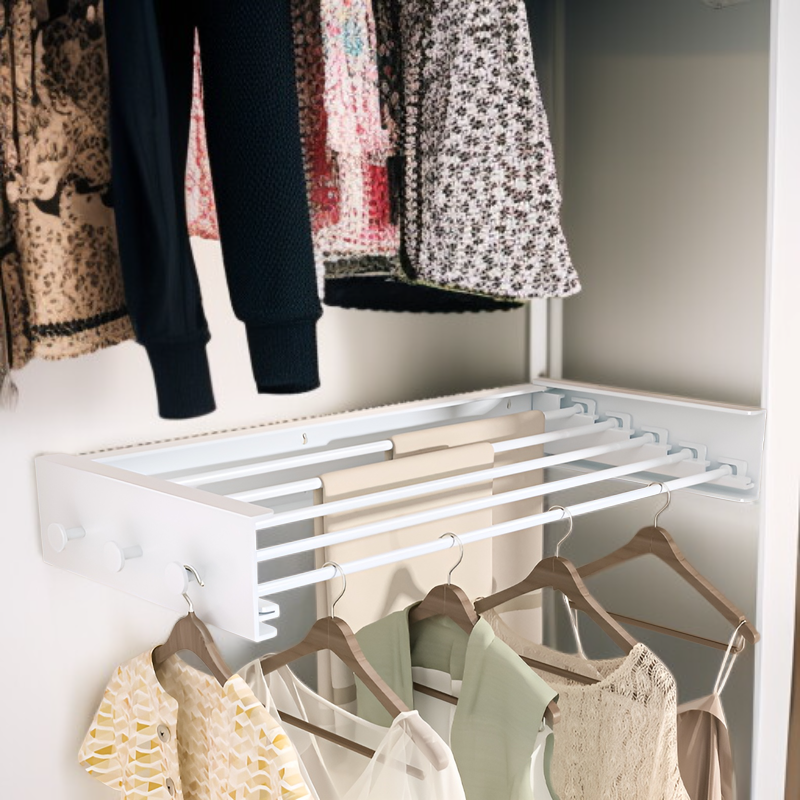 室内干し 折りたたみ式 壁掛けハンガーラック 洗濯物干し 折り畳み式 物干しラック 壁掛け 防風設計アルミニウム 伸縮タイプ 隠し物干し ウォールハンガー 省スペース 服掛 布団干しなど用 物干しハン