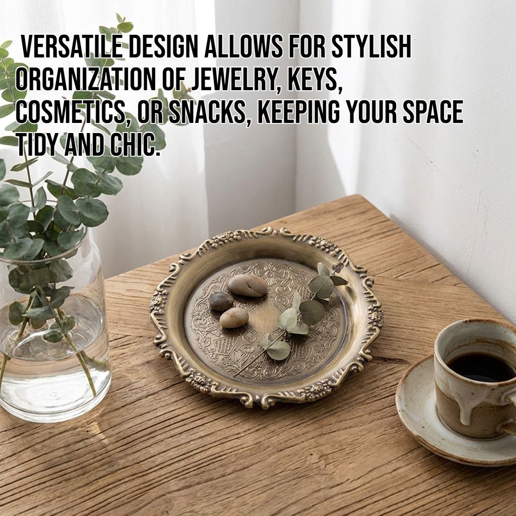 Retro-style carved metal storage tray