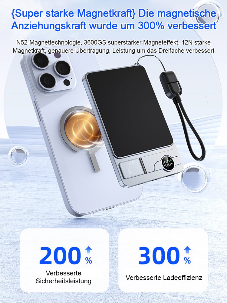 Neue magnetische 3-in-1 kabellose Schnelllade-Powerbank