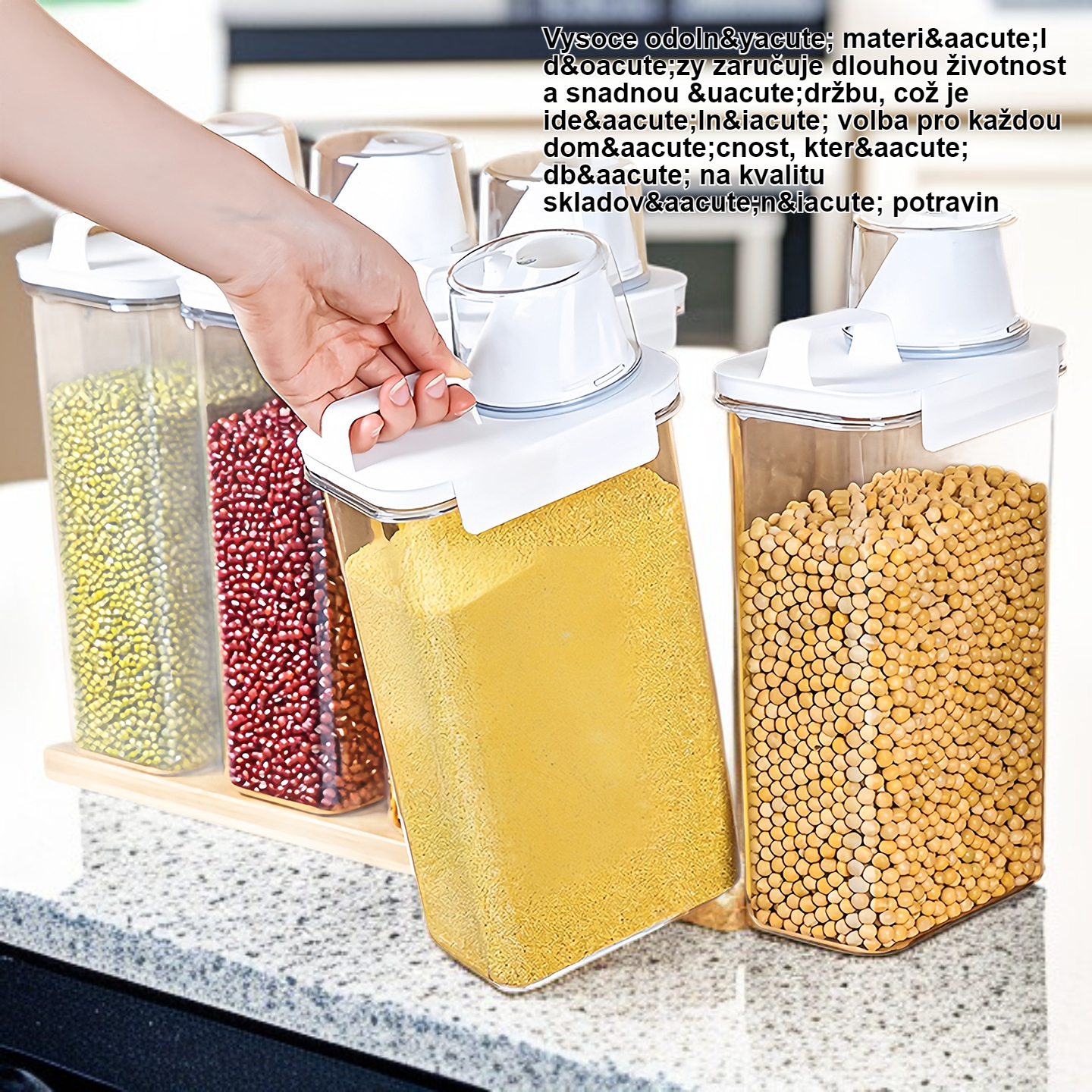 Dóza na rýži pro domácí použití, odolná proti hmyzu, vlhkosti a vzduchotěsná.