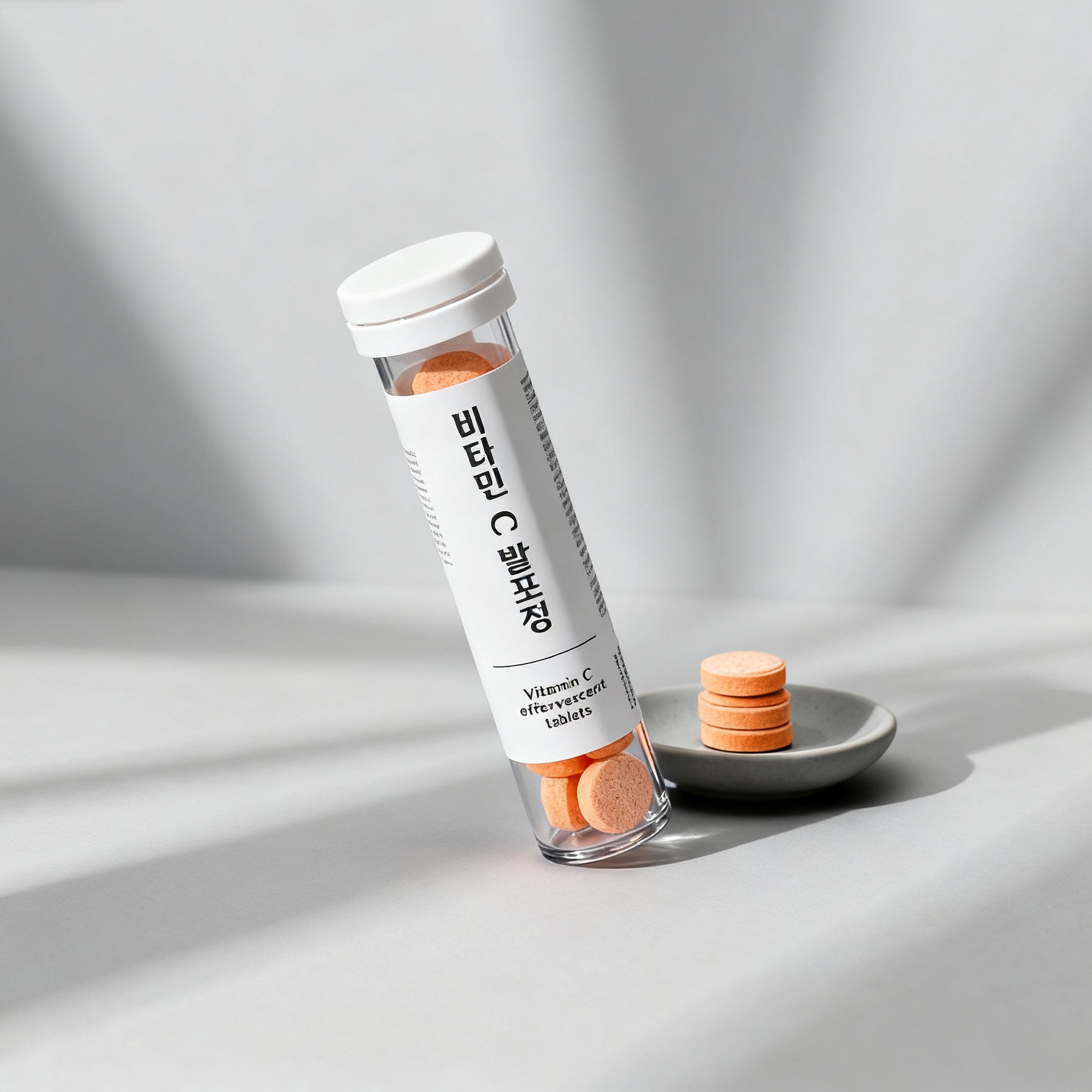 비타민C 발포정 물에 녹는 모습