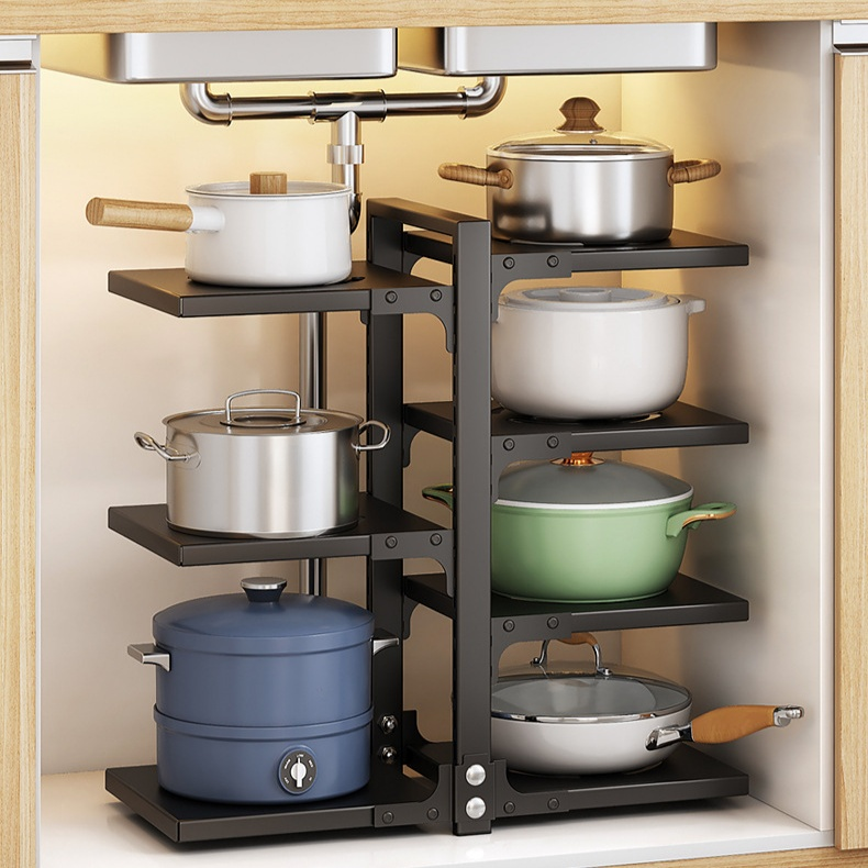 Estante de cocina multifuncional de varias capas para debajo del fregadero