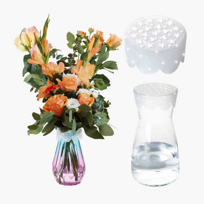 Multifunktionaler Silikon-Blumenhalter, Stielstütze, geeignet für Vasen