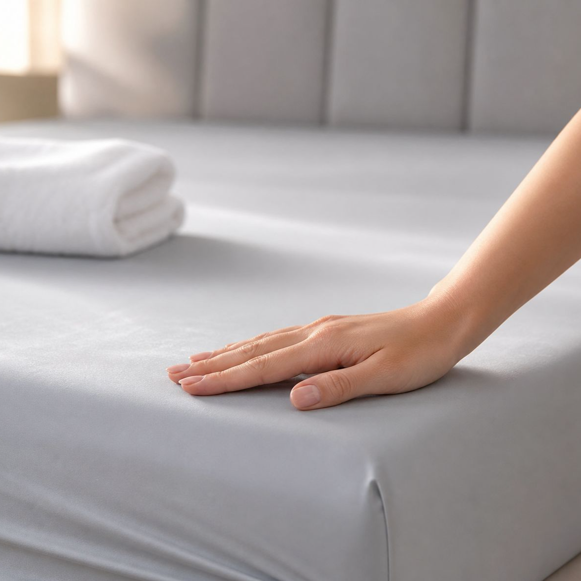 Class A Nylon/Ammonium Silk Cooling Fitted Sheet, Suitable for Summer Use in Air-Conditioned Rooms, 