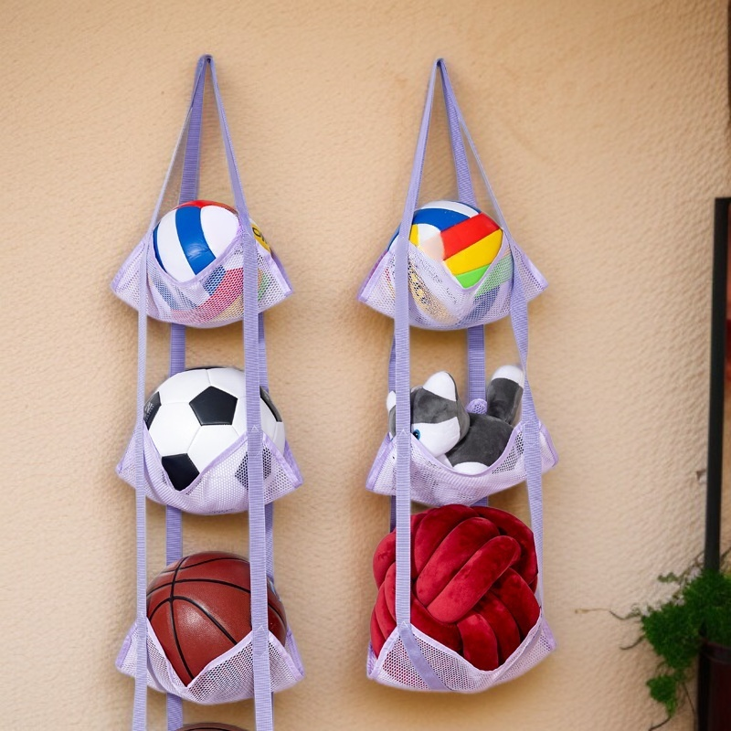 Multi layer storage hanging bag for ball games