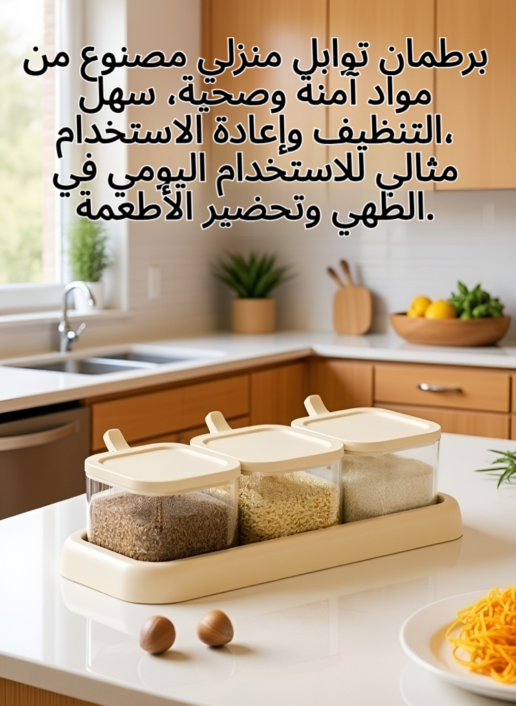 مجموعة توابل منزلية بتصميم أنيق للمطبخ