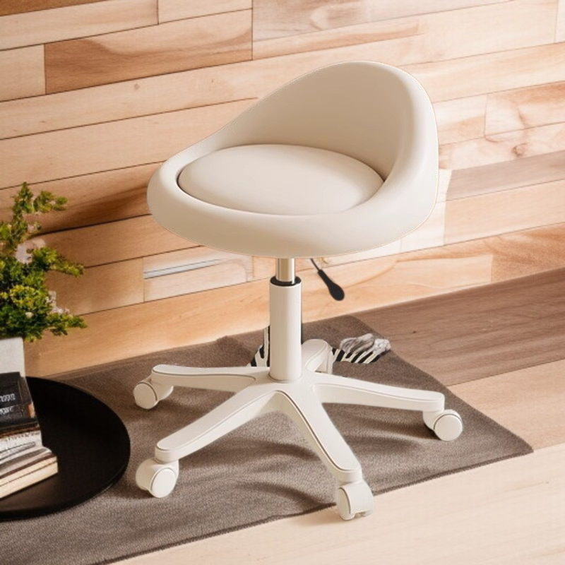 Taburete de maquillaje color crema para dormitorio, estilo celebridad de internet