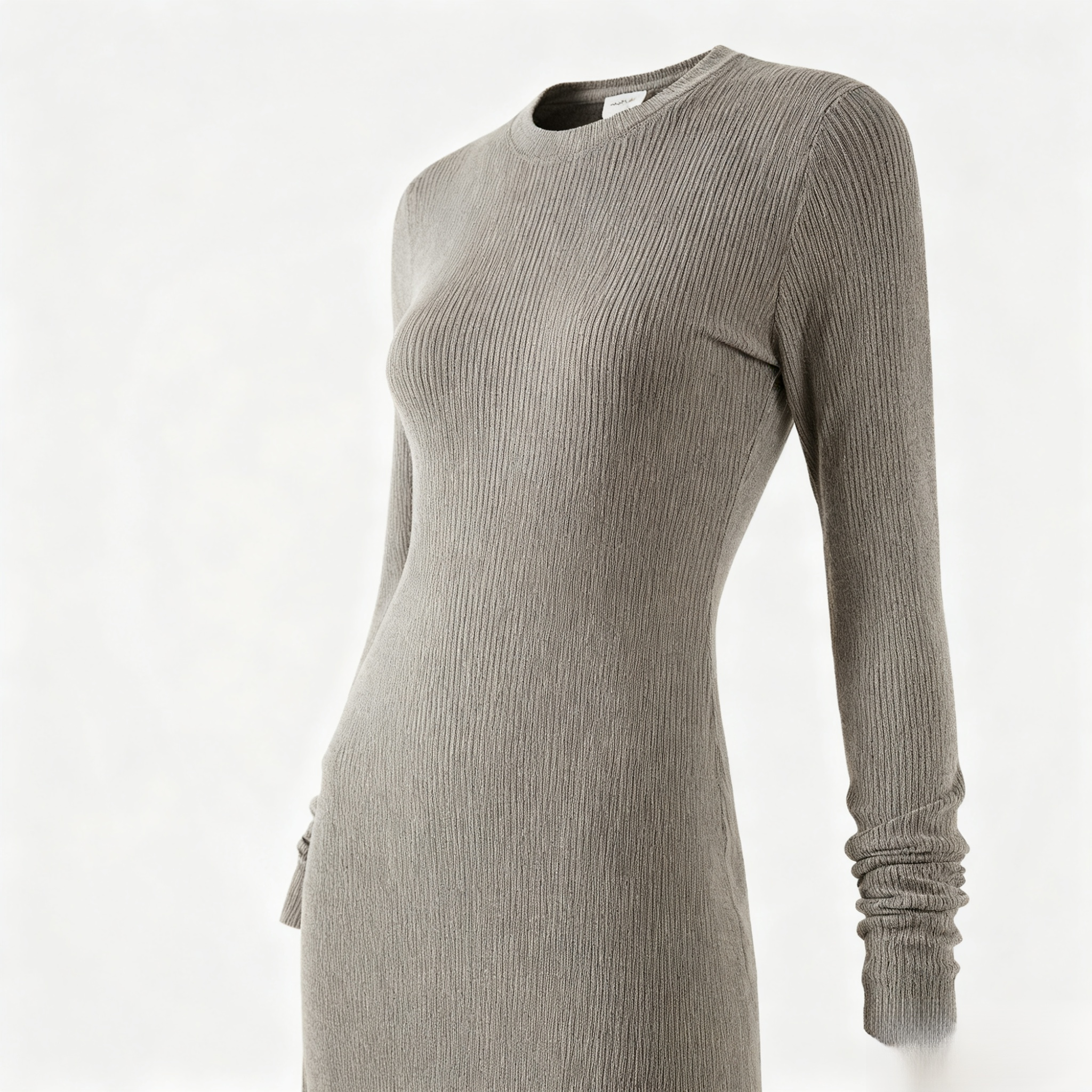 ロングニットワンピース着用例