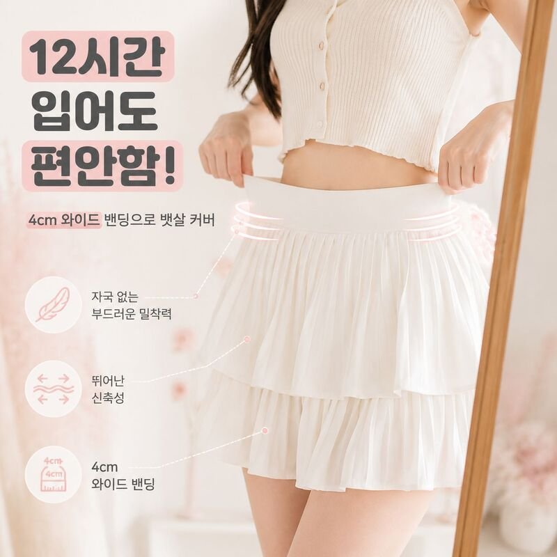 여성 하이웨스트 A라인 케이크 주름 스커트