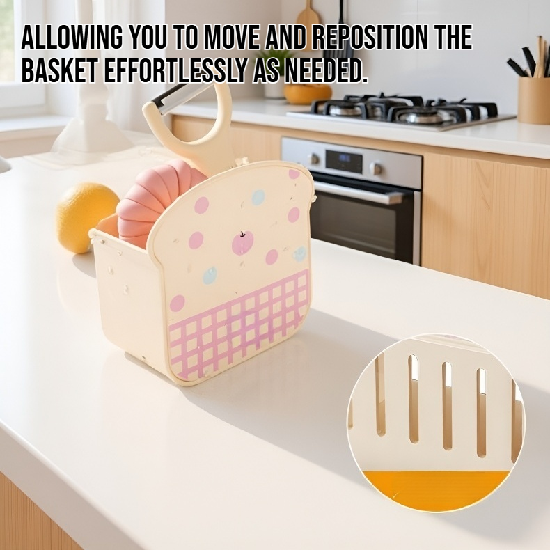 Close-up of kitchen sink organizer drain basket