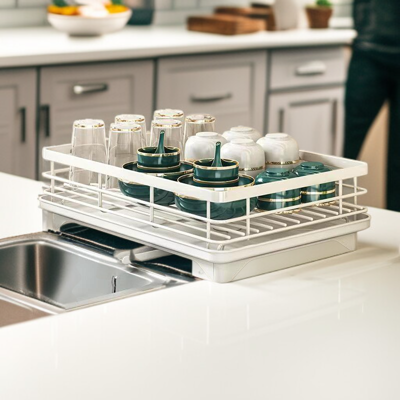 Kitchen Utensil Tray, Sink Bowl Holder, Drain Storage Basket