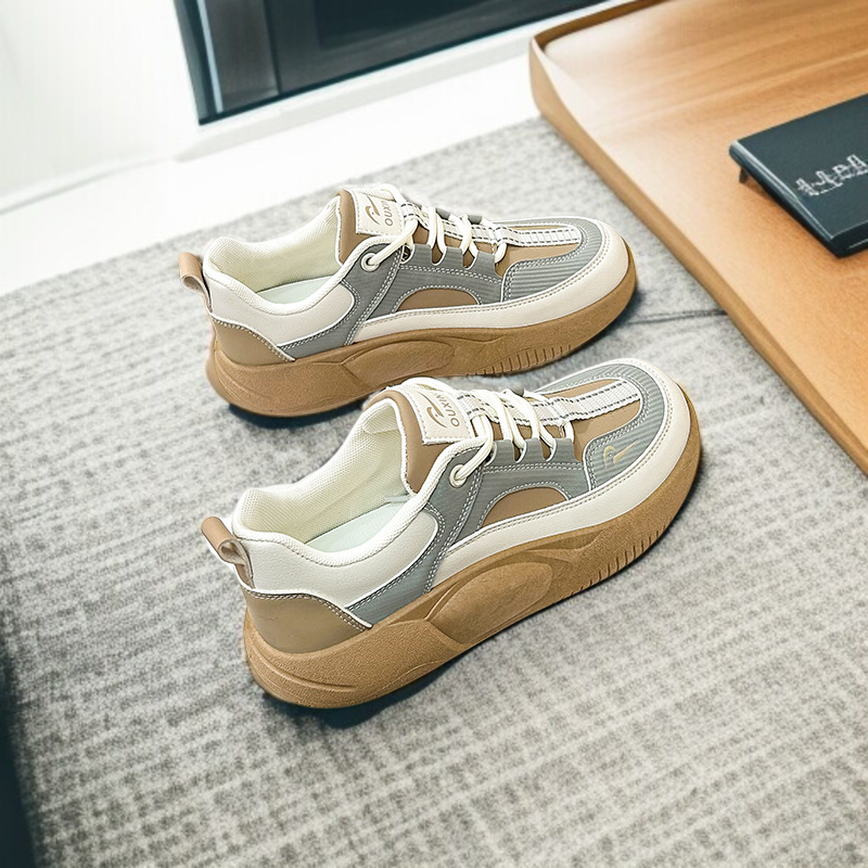 学生厚底板靴通気性レジャーマフィンシューズ厚底小さな白い靴女性