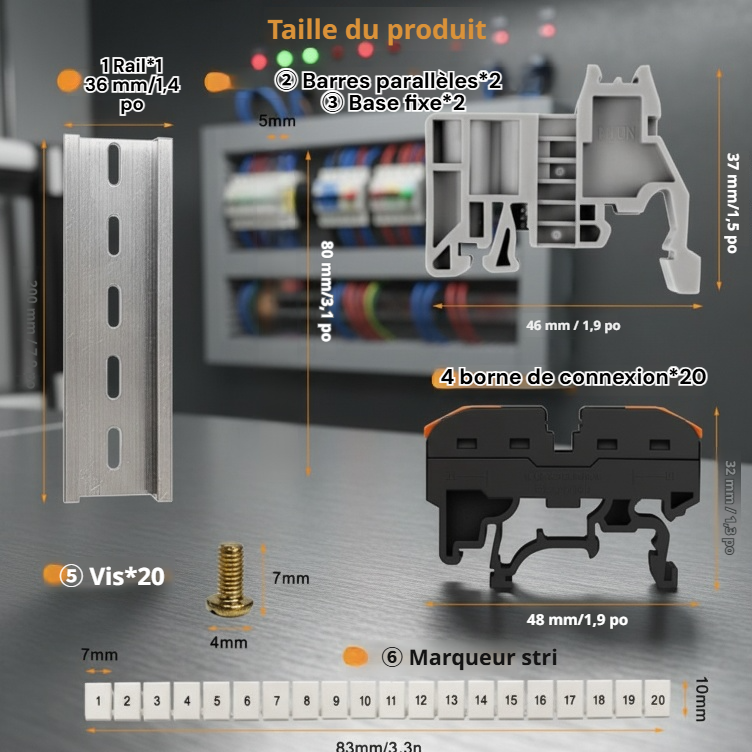 Borne de connexion rapide PCTJM-211, bloc de bornes combiné sur rail