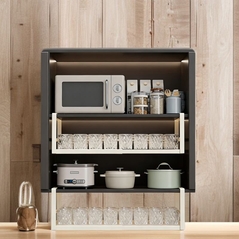 Einfach montierbares Gewürzregal für Aufbewahrungskörbe