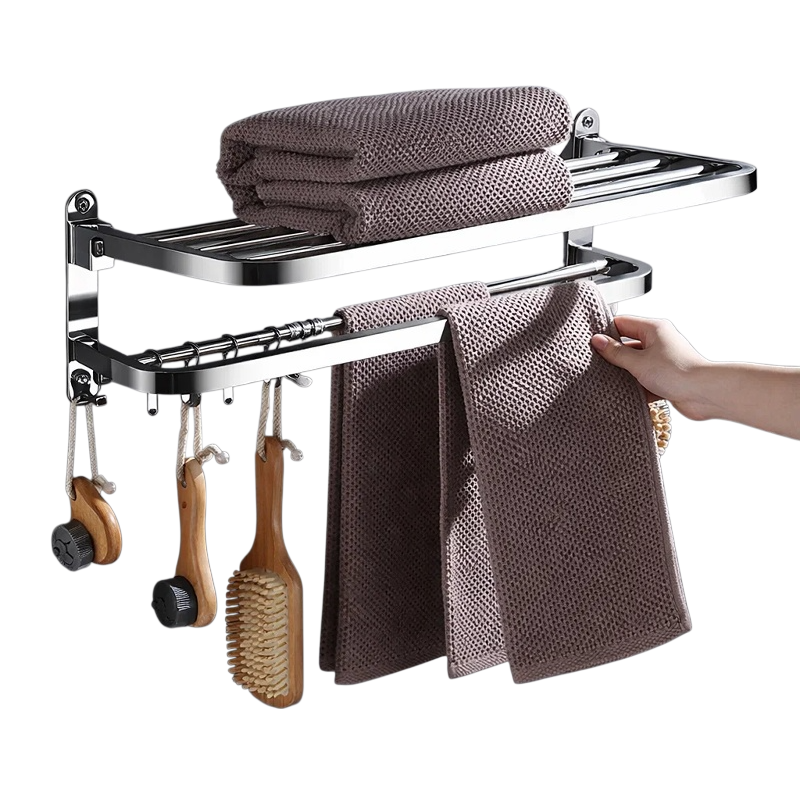 Multifunktionales Edelstahl-Handtuchregal für das Badezimmer