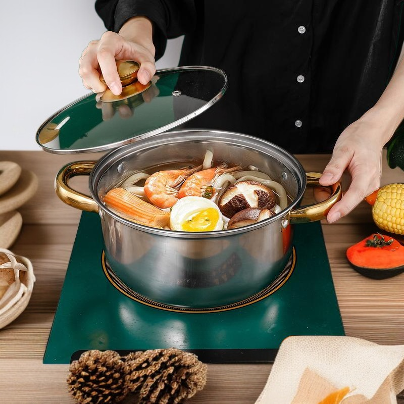 Everyday Cooking 12-Piece Gold Stainless Steel Cookware Set