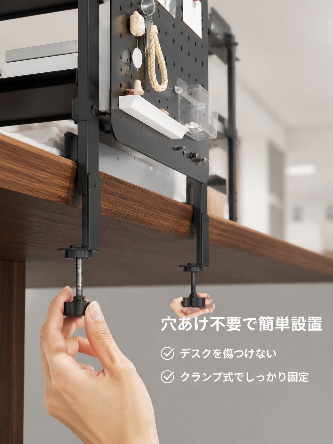 アップグレード版DIYデスク収納ラック 多機能シェルフ