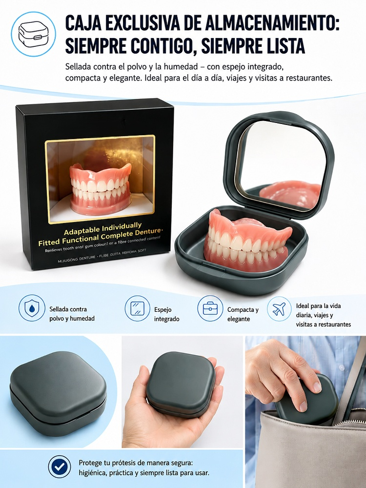 Estuche portátil para dentaduras postizas