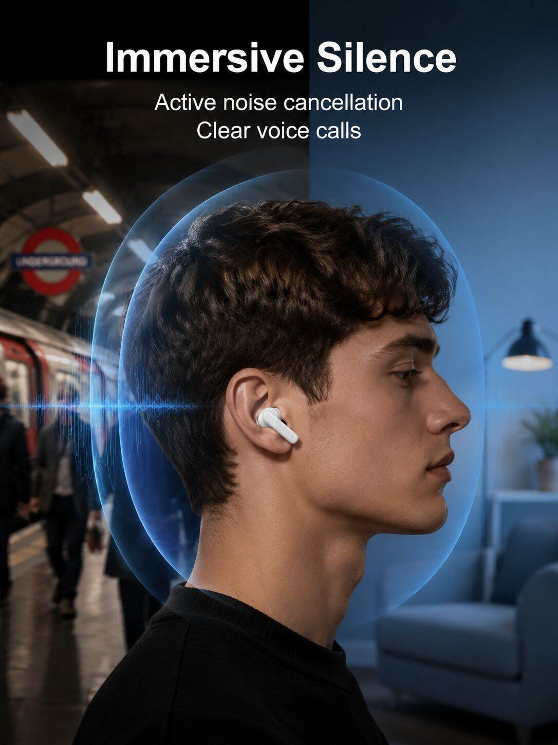 Bluetooth Earbuds Wireless Touchscreen Noise Cancelling In-Ear Multifunctional