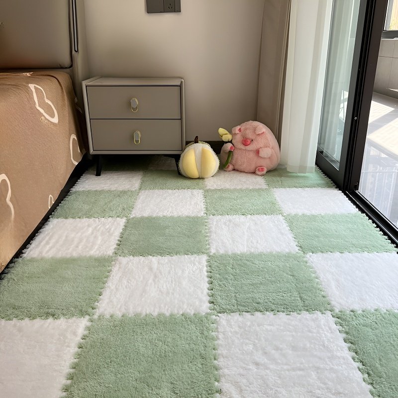 拼接毛絨泡沫可清洗地毯墊