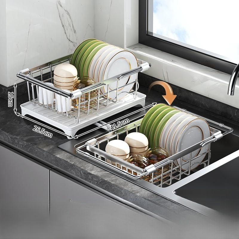 Sink Dish and Utensil Drainer Basket