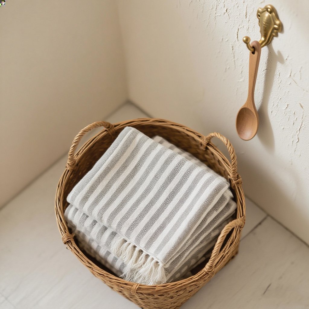  대나무 옷 수납 바구니 6개 세트